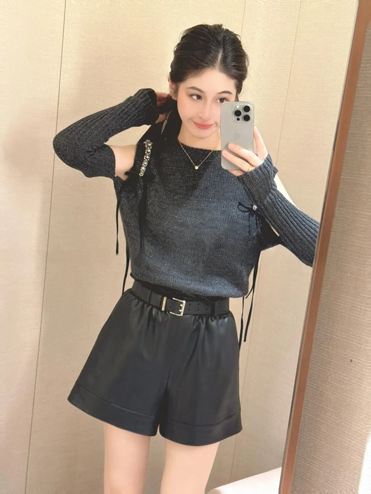 

Весенняя мода Ретро Ele Diamond Knot Съемный длинный вязаный свитер с колючками для женщин и поездок на работу.