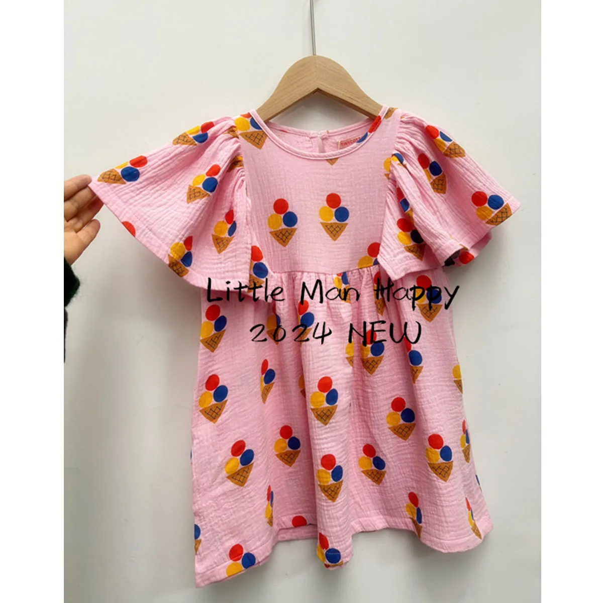 2025 spring and summer new TC series boys and girls printed short-sleeved T-shirt baby cotton onesie triangle vest shorts set