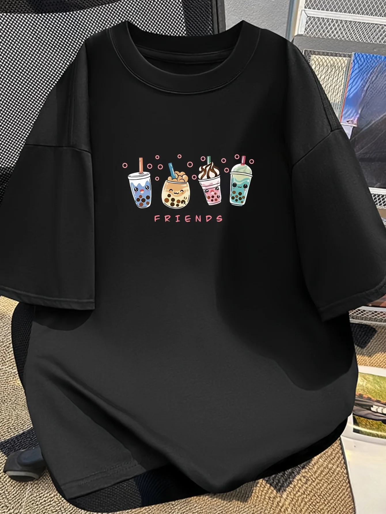 

Милая футболка Boba Tea с графическим принтом, лето, осень, зима, хлопковая повседневная удобная мужская и женская футболка с коротким рукавом, уличная