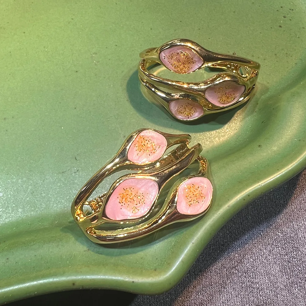 

Средневековые винтажные полые серьги-кольца 18K с капельками масла для женщин и девочек, ювелирные изделия оптом