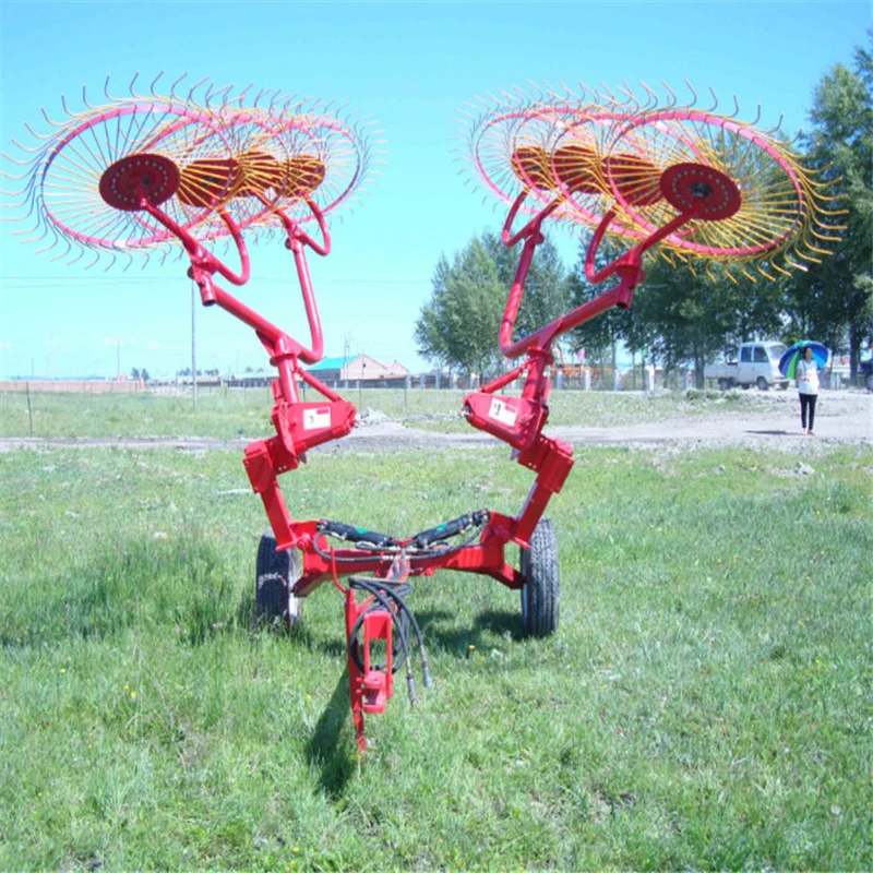 Finger Disc Grass Rake Turner Breeding Forage Rake Automatic Pile Picker