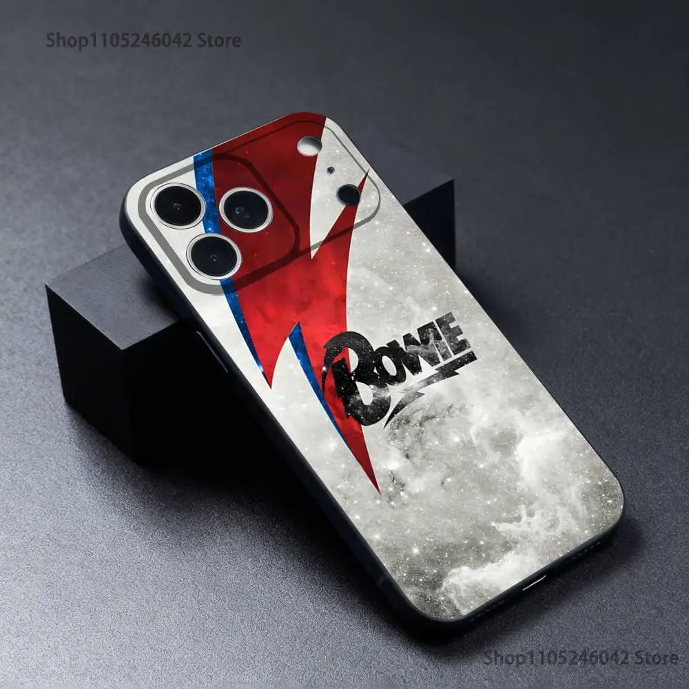 حافظة هاتف D-David Cool B-bowie لهاتف iPhone 17,16,15,14,13,12,11,Pro,XS,Max,XR,Plus,E,SE4,غطاء ناعم أسود صغير مقاوم للصدمات