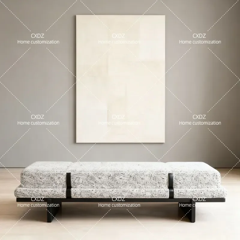 Minimalist Fabric Bedside Stool Soft Upholstered Bench for Bedroom Cloakroom Entryway Shoe Changing Seat Home 120*42*48CM