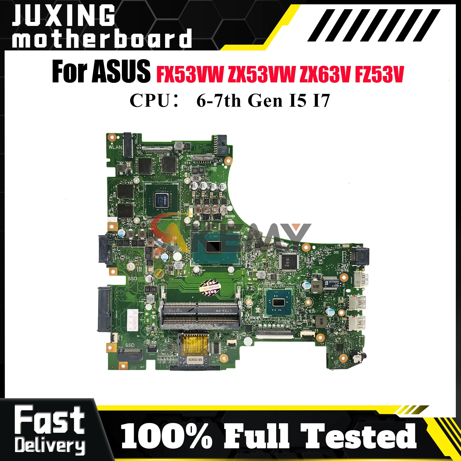 

GL553VD Laptop Motherboard For ASUS ROG GL553VE GL553VD ZX53V GL553V FX53VW FZ53V ZX53VW ZX63V Mainboard With I5 I7 CPU tests OK