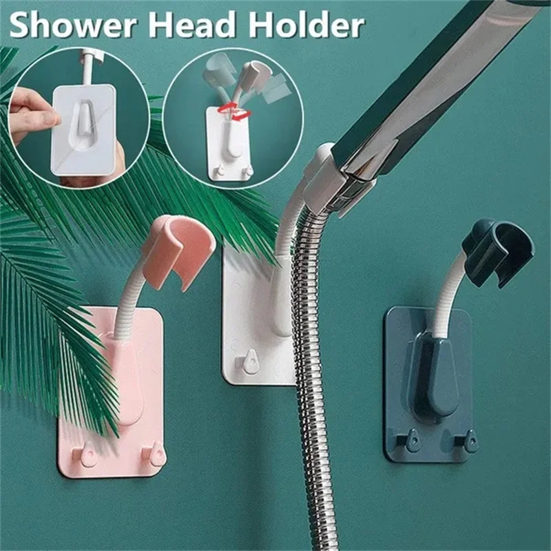 1PC/2PCS 360° Shower Head Holder Adjustable Self-Adhesive Showerhead Bracket Wall Mount With 2 Hooks Stand SPA Bathroom