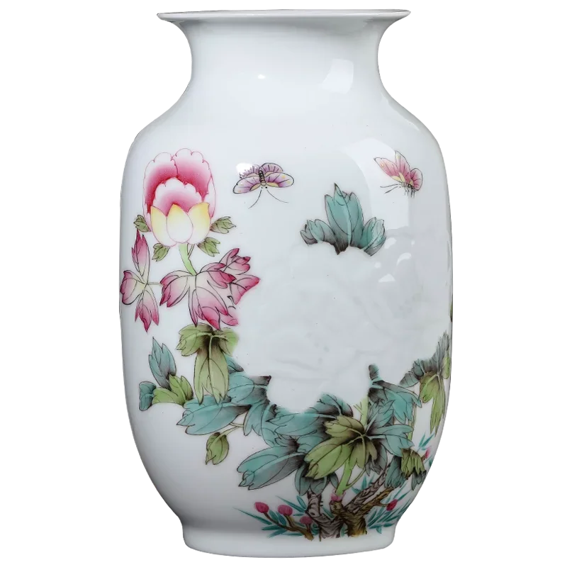 DSACeramic vase master hand-painted flower arrangement Chinese style living room wine  porcelain decoration handicraft ornament
