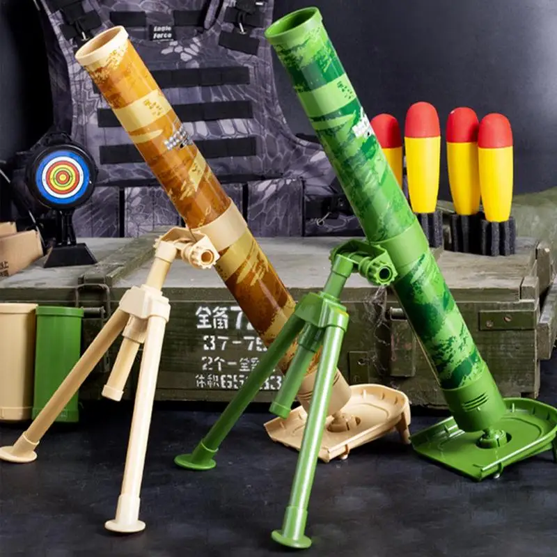 

Toy Mortar For Kids Professional Air Soft Rocket Launchers Interesting Interactive Games Solider Figures Accessories for kids