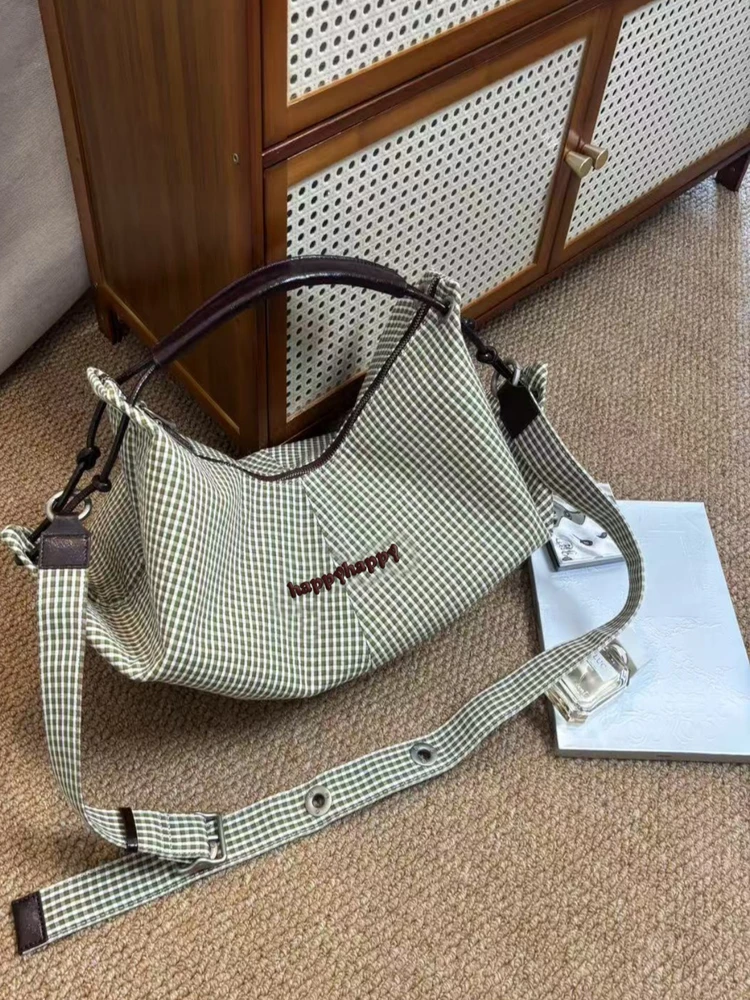 

2026 New Large Capaci Plaid Design Simple Leisure Crossbody Bag ex Dumpling ape Wallet Korean Sle ROSE MARY AL Brand