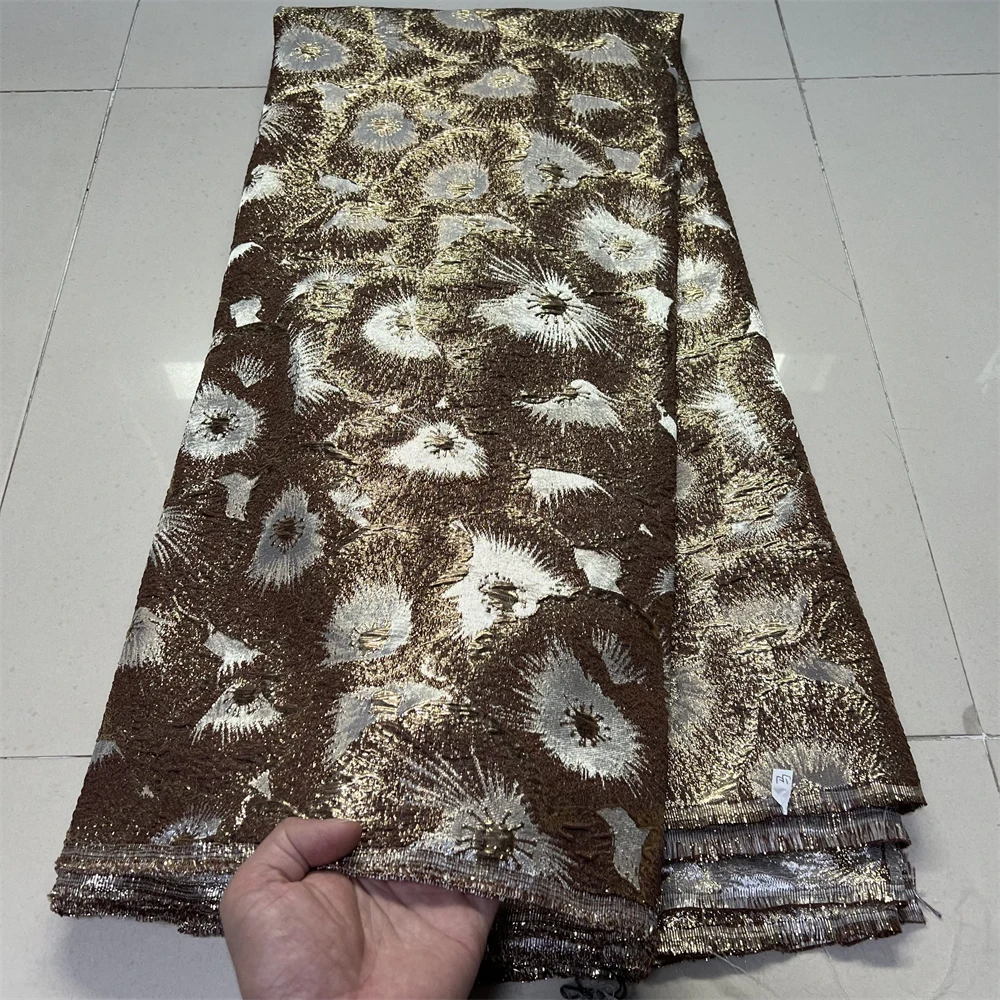 

2026 High-Quality African NigerianTulle Lace Fabric Jacquard Organza Embroidery Guipure for Party Prom Dresses 5 Yards YXZ198