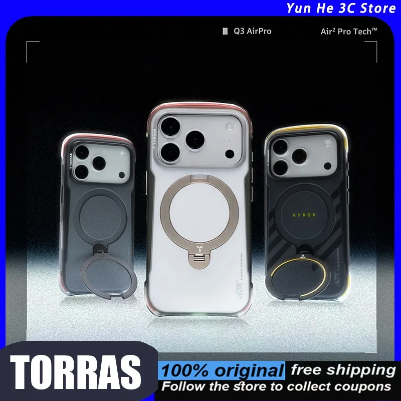 ORRAS Q3 Air Pro Magnetic Case for iPhone 17 Pro Max Shockproof Airbag Bumper Built-in Stand Slim Premium Minimalist Design