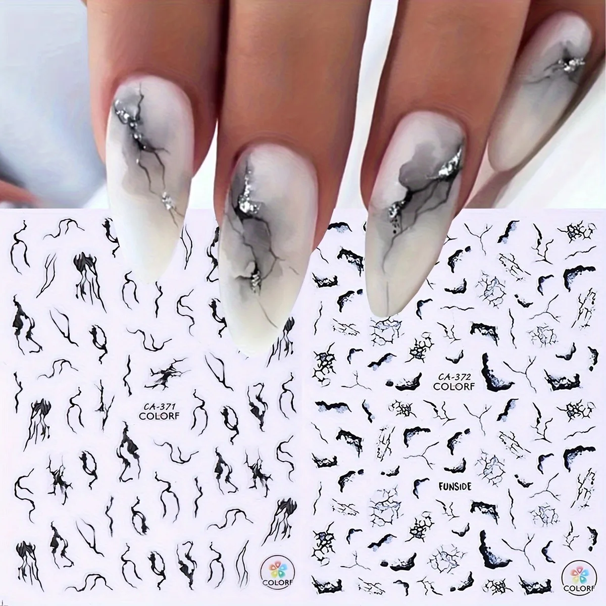 2 Stück Nagelaufkleber mit Marmormuster, einfach für DIY-Nageldekoration, Geschenke, Party- und Hochzeits-Make-up-Styling geeignet