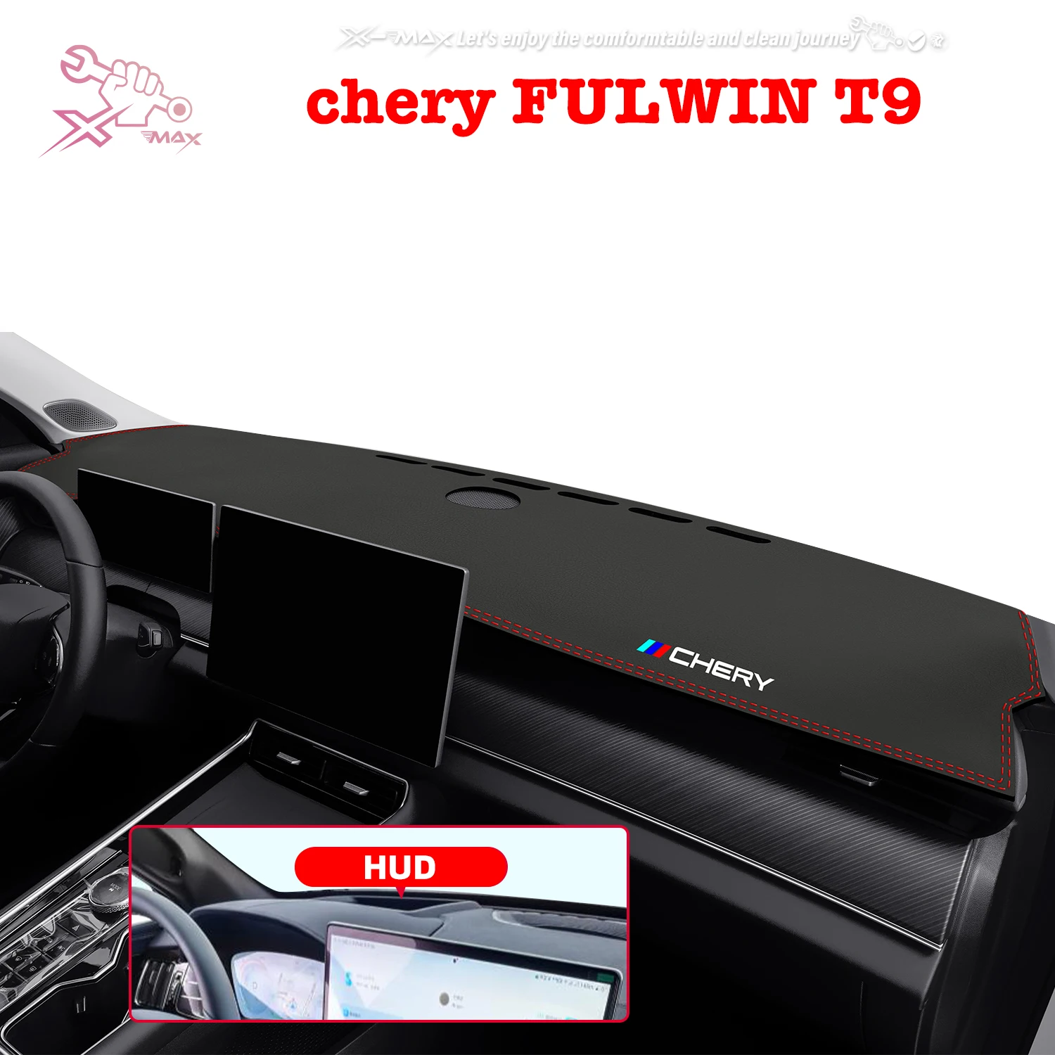 

Коврик для приборной панели автомобиля с левым рулем для Chery FULWIN T9 2024-2025, светоблокирующий коврик для центральной консоли, коврик для приборной панели, защита от солнца