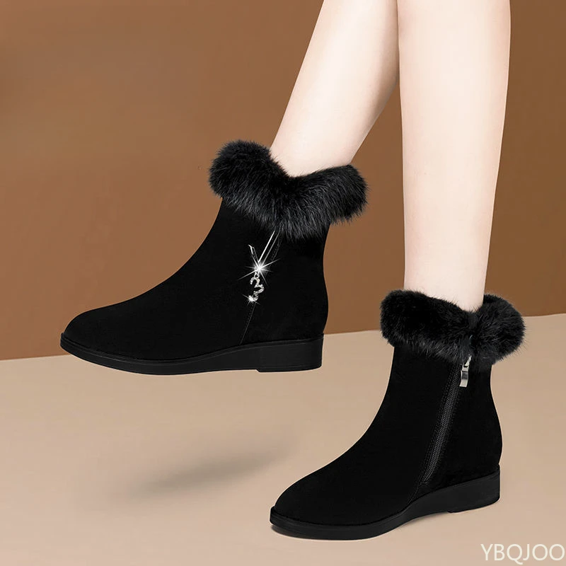 New women's snow Boots Winter thick cotton shoes Velvet non slip ladies footwear Fashion plus size mom shoes Botas Zapatos Mujer