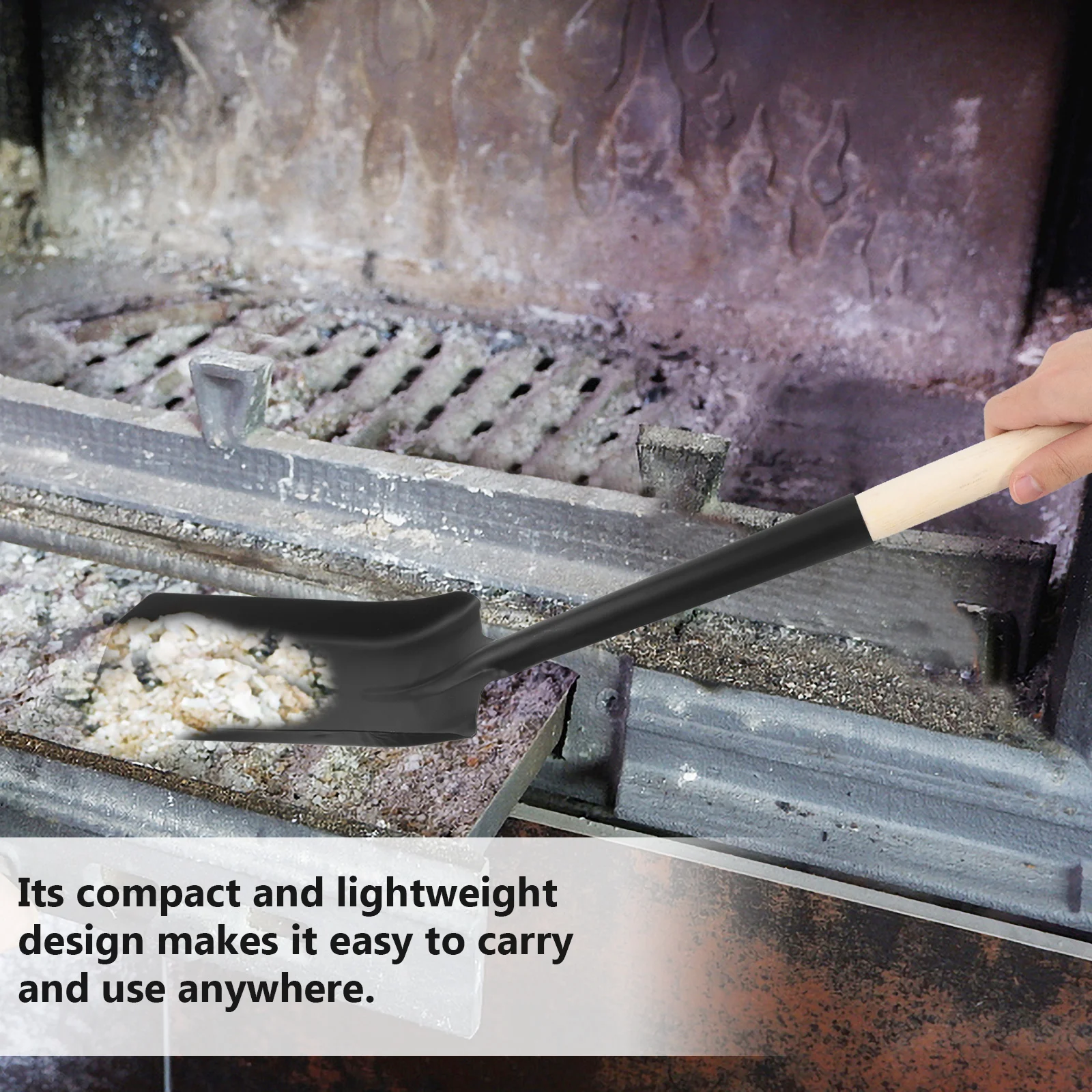 

Fireplace Ash Shovel Multifunctional Gardening Tool Extra Large Head Ergonomic Grip Home Bbq Coal Cleaning Fireplace Shovel