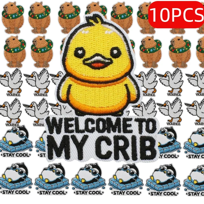 10/12 قطعة مجموعة بالجملة من الكي الكرتون الحيوانات الإنجليزية الأبجدية التطريز القماش بقع الديكور الضفدع Orangutan بقع #2