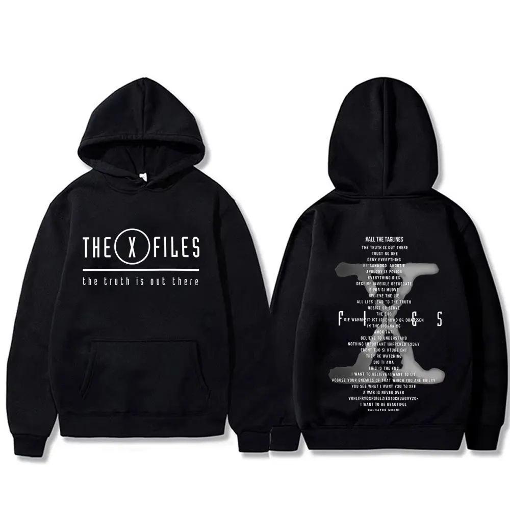

Movie The X Files All The Taglines The Truth Is Out There Graphic Hoodie Men Women Casual Vintage Pullover Male Vintage Hoodies