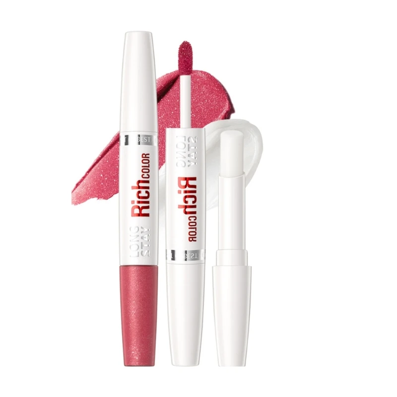 2 in 1 Double End Lip Gloss ลิปบาล์ม Matte Liquid ลิปสติก Long Lasting C1FF