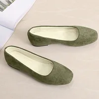 Mocassins en daim à talon plat pour femmes, chaussures peu profondes, printemps, été, carré, Parker, basique, concis, escarpins, taille 36-43 5