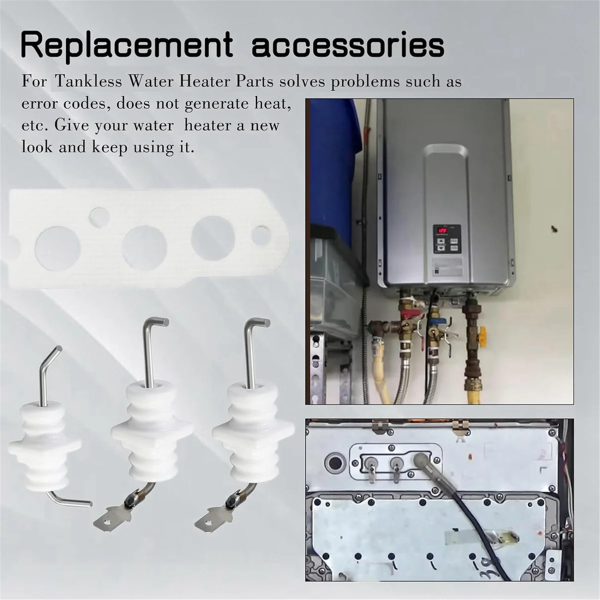 

B45C Flame Rod Electrode Kit 104000192-K,Parts for Rinnai R75, R94 RC80 RC98 Tankless Water Heaters,Water Heater Ignition Kit