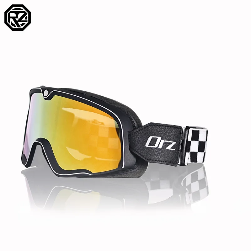 ORZ Motorcycle Windshield Color Changing Glasses Retro Half Helmet Off road Motorcycle Windproof, Sandproof, Dustproof Riding