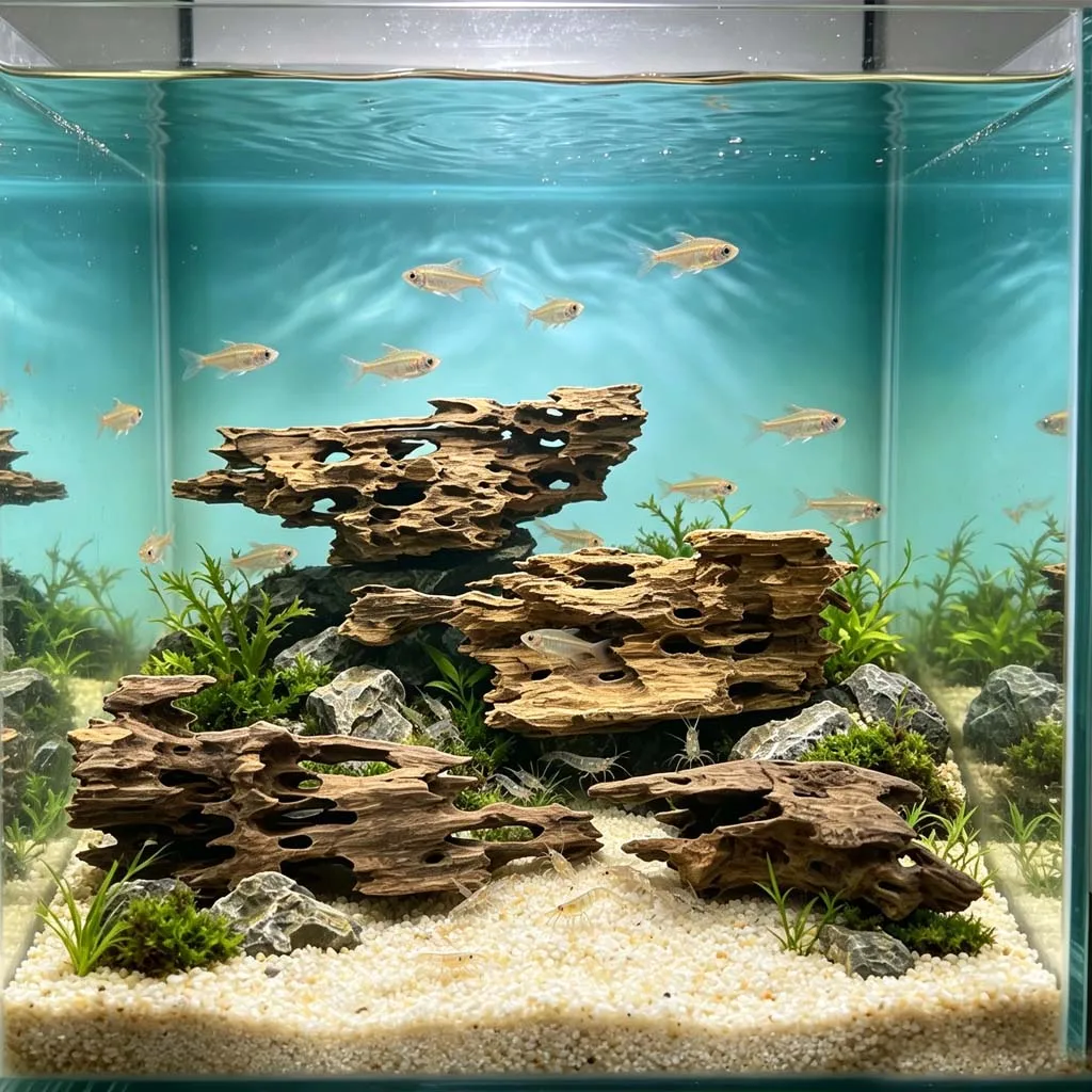 1/2 Stück Natur-Treibholz in zufälliger Form für Aquarien, Fischbecken, Reptilien-Terrarien – sinkbare Holzstämme als Habitat-Dekoration – Detail 4