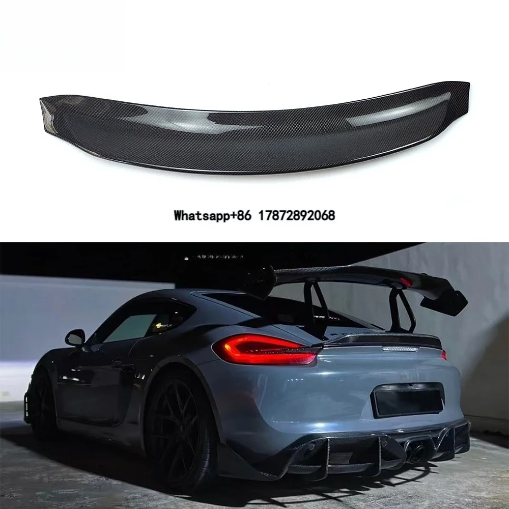 

981 GT-4 Style Carbon Fiber Rear Wing for Cayman 981 Car Replacement Type Tail Spoiler