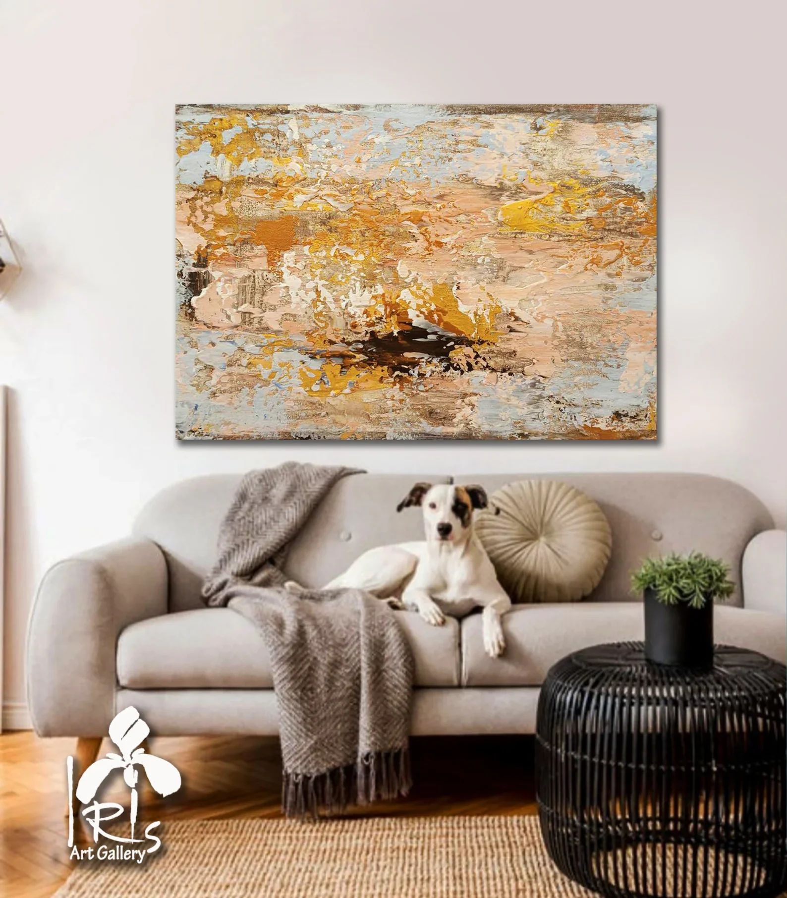 

Large Beige Abstract Original Painting Abstract Painting Original on Canvas Modern Painting Colorful Abstract Acrylic Painting