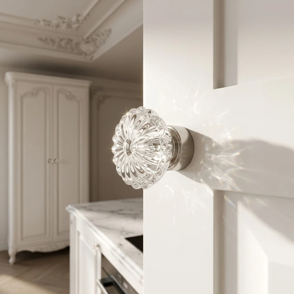 European Style Daisy Crystal Cabinet Drawer Handle Pull 35MM Water Crystal Metal Base for Kitchen Bedroom Living Room Cabinets