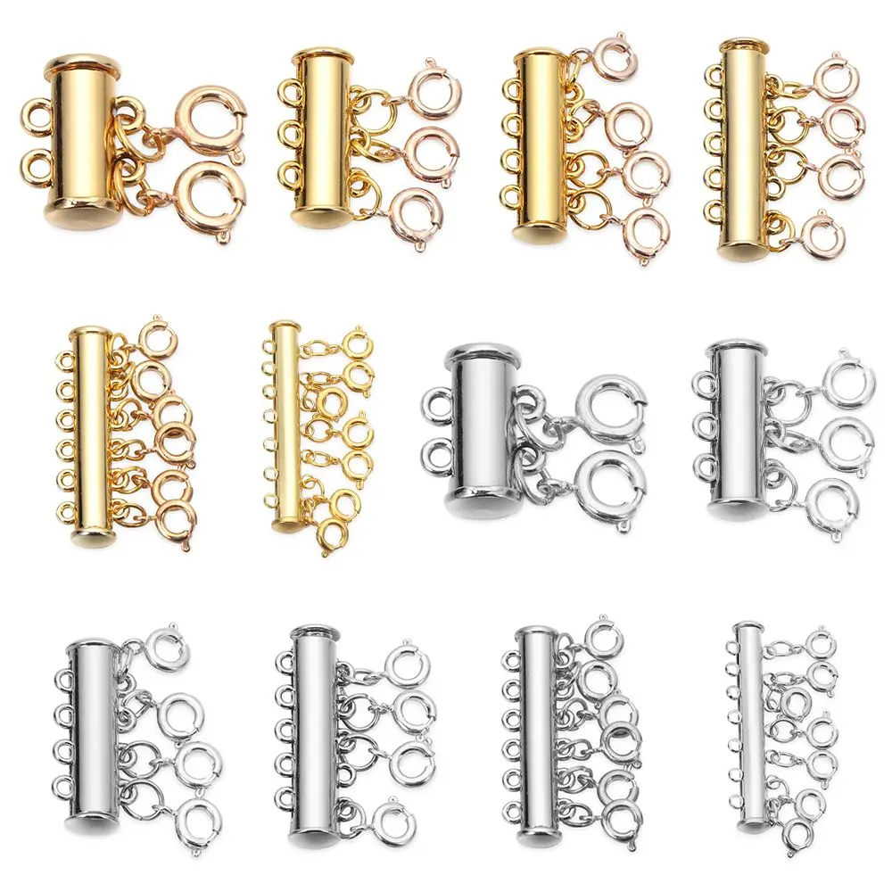 1pcs Necklace Slide Clasp Lock Magnetic Tube Lock Connectors for Layered Bracelet Multi Strands Jewely Spacer Clasp Parts