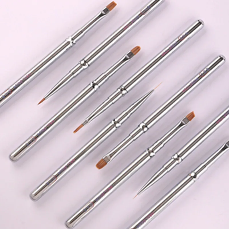 Penna per nail art con manico trasparente a 9 stili, penna per colorare, grande, quadrata, rotonda, per terapia della luce, penna per disegno delle unghie, penna per fiori