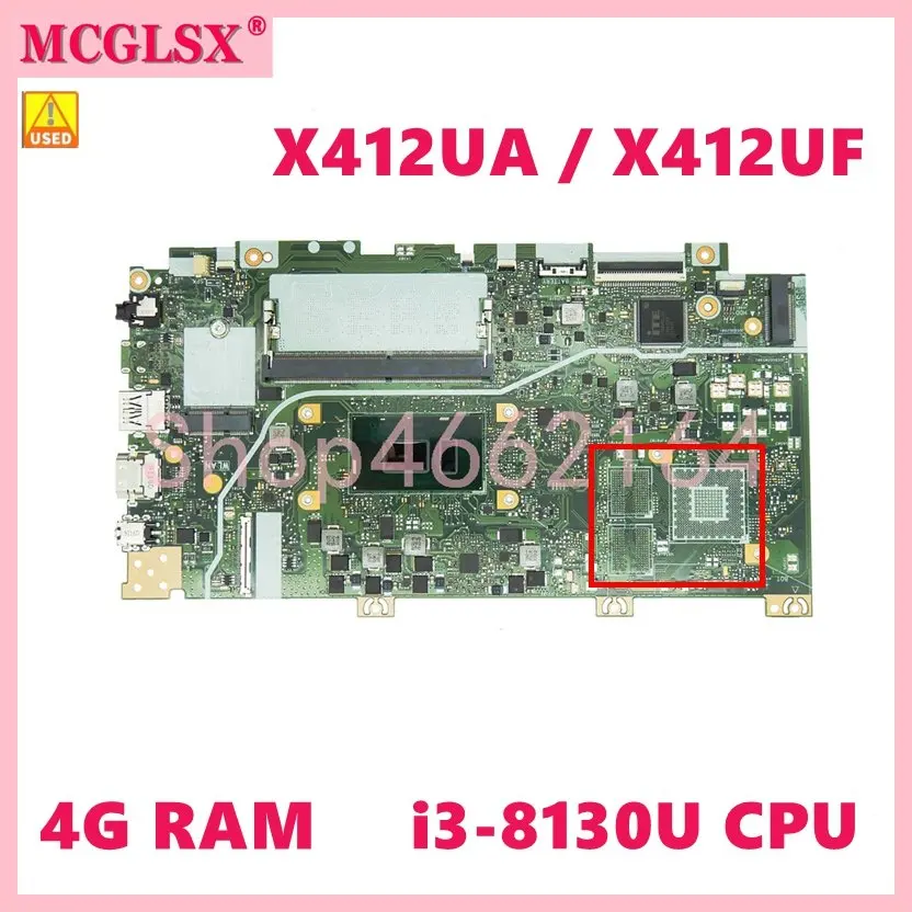 

X412UA i3-8130U CPU 4GB-RAM Laptop Motherboard For Asus Vivobook X412UA X412U X412 X412UB X412UF Notebook Mainboard OK Used