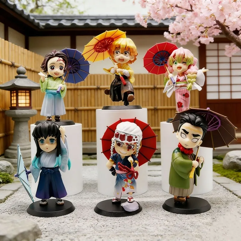 

Новая серия фигурок Demon Slayer Plum Rain, 6 шт./набор, украшение для стола, модели Танджиро Камадо и Незуко, игрушки-подарки