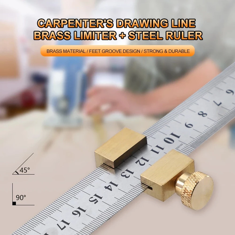 For DIY Projects Brass Angle Scriber Carpenter Scriber Adjustable Marking Gauge Tool Workshop Adjustable Positioning