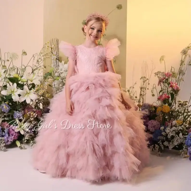 sequin-pink-flower-girl-dress-kids-tulle-layered-elegant-bow-ball-gown-princess-wedding-party-first-communion-dress-customized