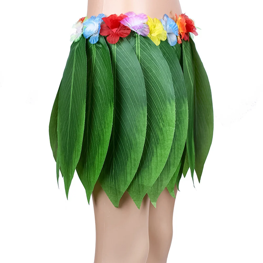 

5pcs Grass Skirt Set Adjustable Elastic Waist For Tropical Party Hawaii Hula Skirt Costume Decor Adults Wear