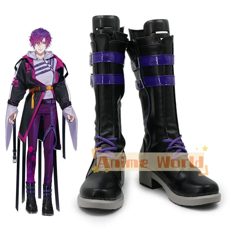 

Виртуальный YouTuber Noctyx Uki Violeta, обувь для косплея, карнавальные ботинки на Хэллоуин, индивидуальный заказ