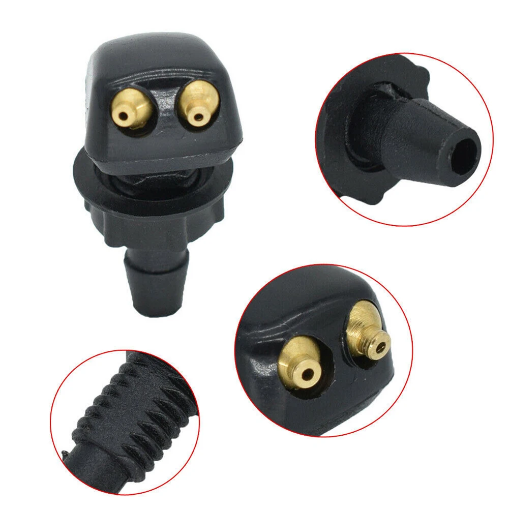 2Pcs Car Windshield Wiper Washer Spray Nozzle Fits Most Car Models Car Dual Holes Windshield Washer Nozzle Wiper Water Spray Jet