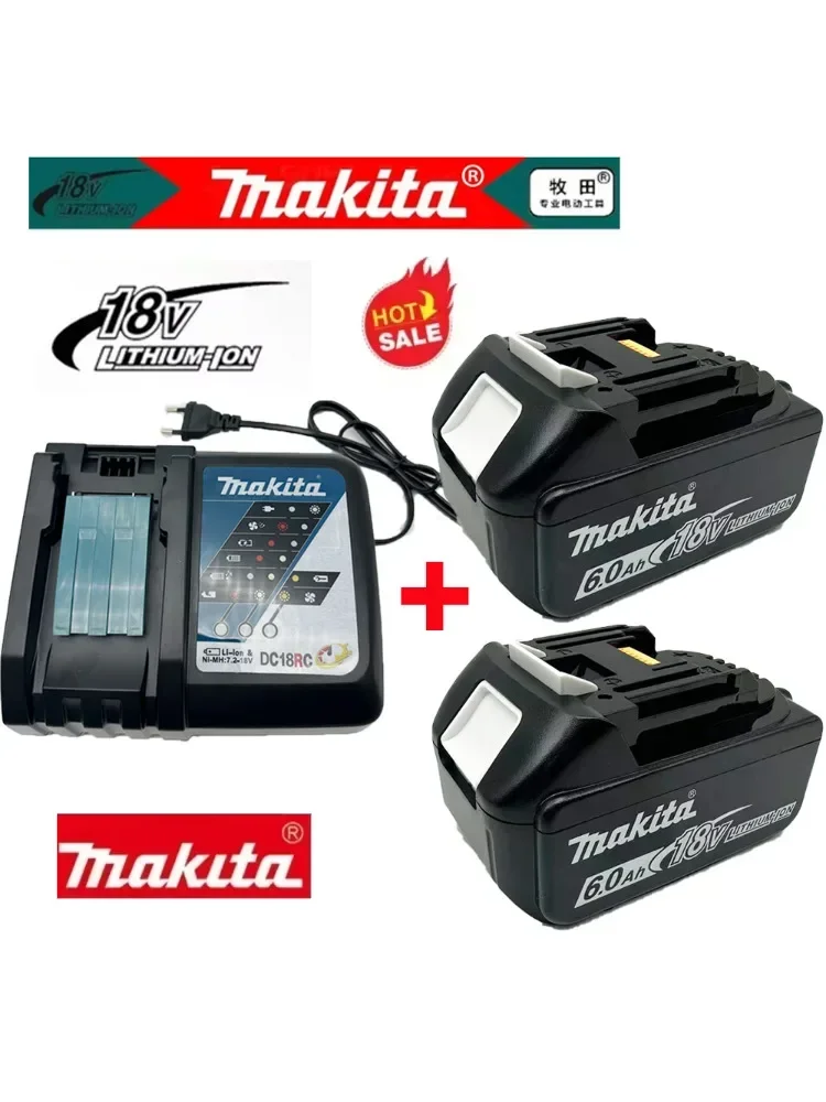 🎐 2026 Makita 18V Akku mit Ladegerät Wiederaufladbarer Lithium-Ionen-Akku für DDF487 BL1880 BL1860B LXT400 Elektrowerkzeug Makita 18 V Batterie