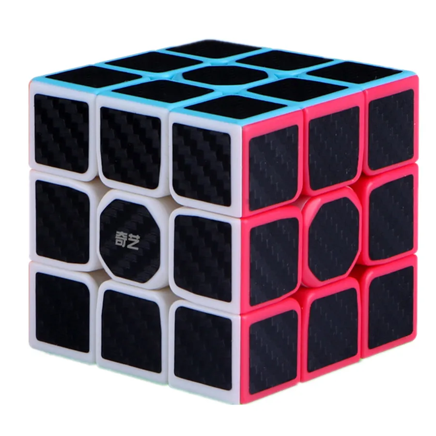 QIYI Cube en Fiber de carbone 2x2 3x3 4x4 5x5 pyramide feuille d'érable autocollant en carbone vitesse magique Cubo Puzzle jouets pour enfants enfants cadeau jouet