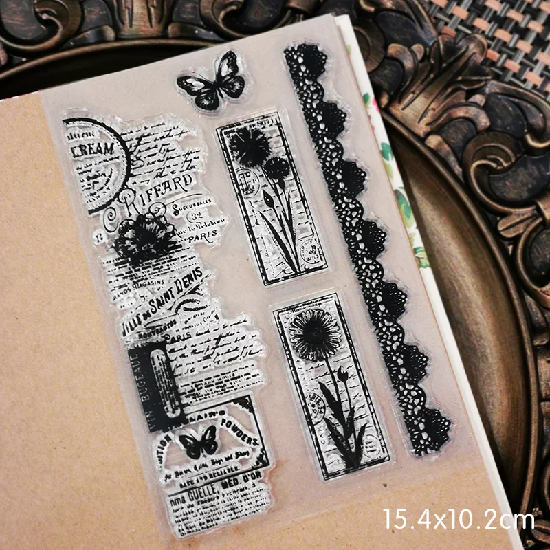 Vintage Lace Dress Landscaping Transparent Silicone Stamp Creative DIY Journal Student Supplies Stationery