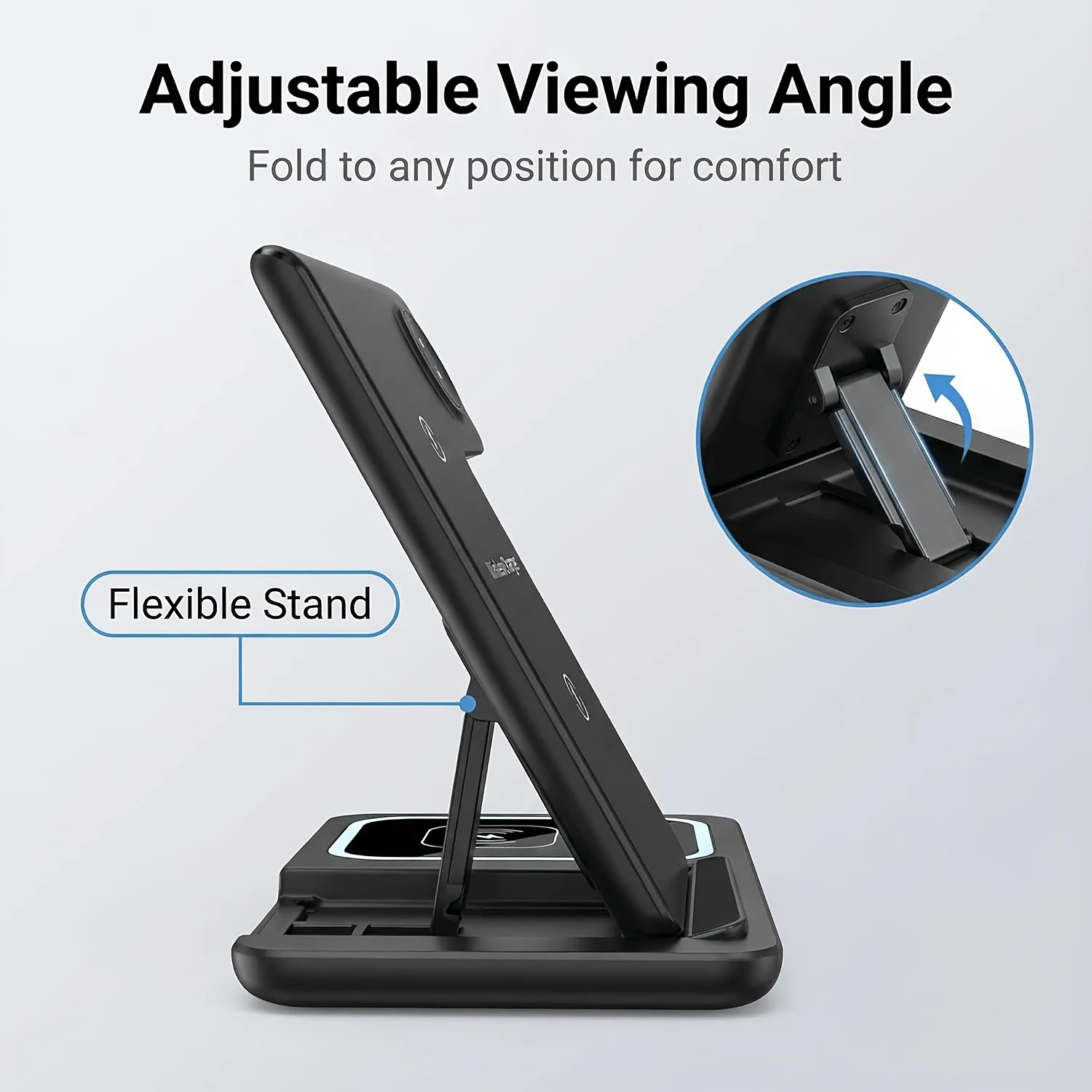 3-In-1 wireless charging stand, foldable fast charging base, suitable for iPhone, Apple Watch And Air Pods - view 4