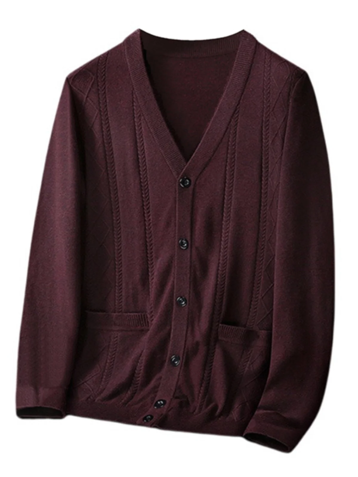 

Мужской вязаный шерстяной кардиган больших размеров на пуговицах, весенне-осенний, свободный, повседневный, с V-образным вырезом, с длинными рукавами, для бизнеса
