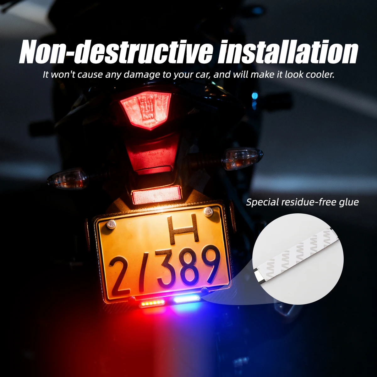 Energy saving flashing red blue dual light LED module for motorcycles For cars electric vehicles motorboats pickup trucks lamp