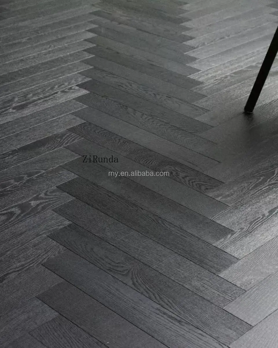 نسخة مخصصة من فرشاة الحرير الحديثة ذات اللطخة السوداء النقية من خشب البلوط الكونياك والأرضيات المتعرجة تشطيبات أخرى كبيرة #6