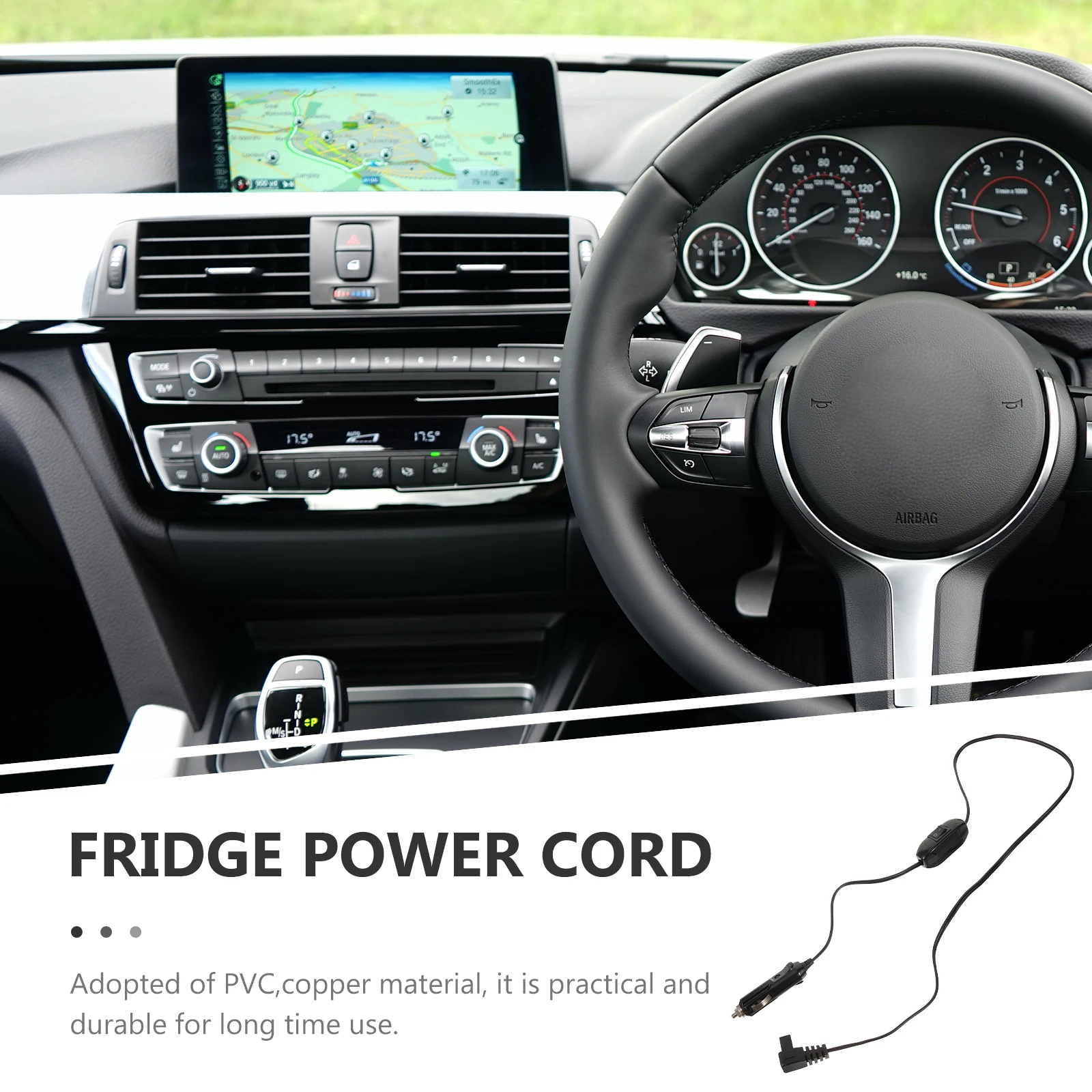 

Car Refrigerator Power Supply 12V24V Mini Cord 1M Switch Portable Cable Black PVC Copper Durable Car Fridge Adapter Cords Mini