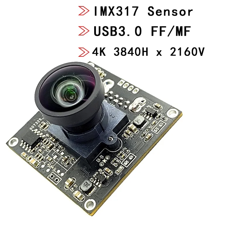 USB 3.0 Camera 30fps USB Camera Module IMX317 8MP Webcam with 95° Fixed Focus Lens Compatible with Windows