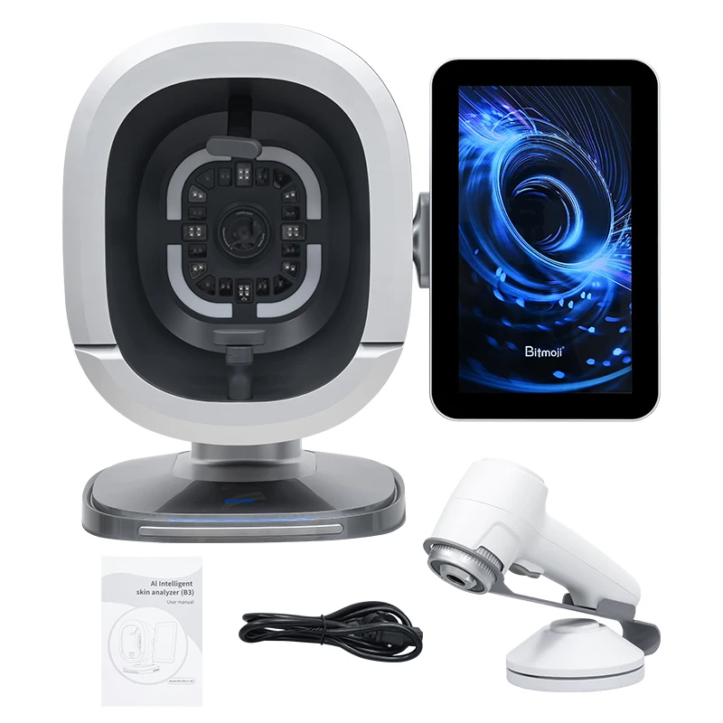 Analizador de piel 3D, máquina Facial, 19 indicadores precisos, sistema de predicción inteligente, analizador AI ultraclear de 36 megapíxeles