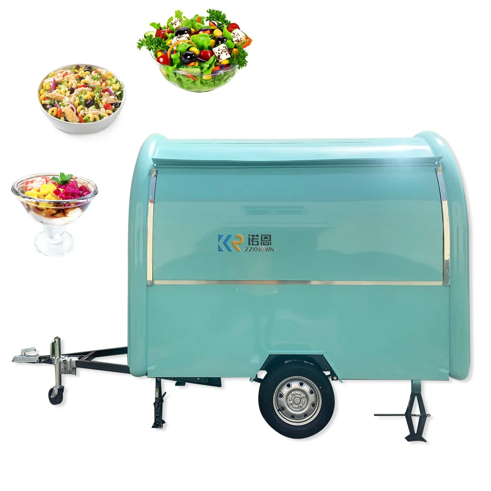 In Stock 250W Mobile Food Trailer Hot Dog Ice Cream Vending Cart Fryer Chicken Kiosk Van With Full Kitchen Equipment