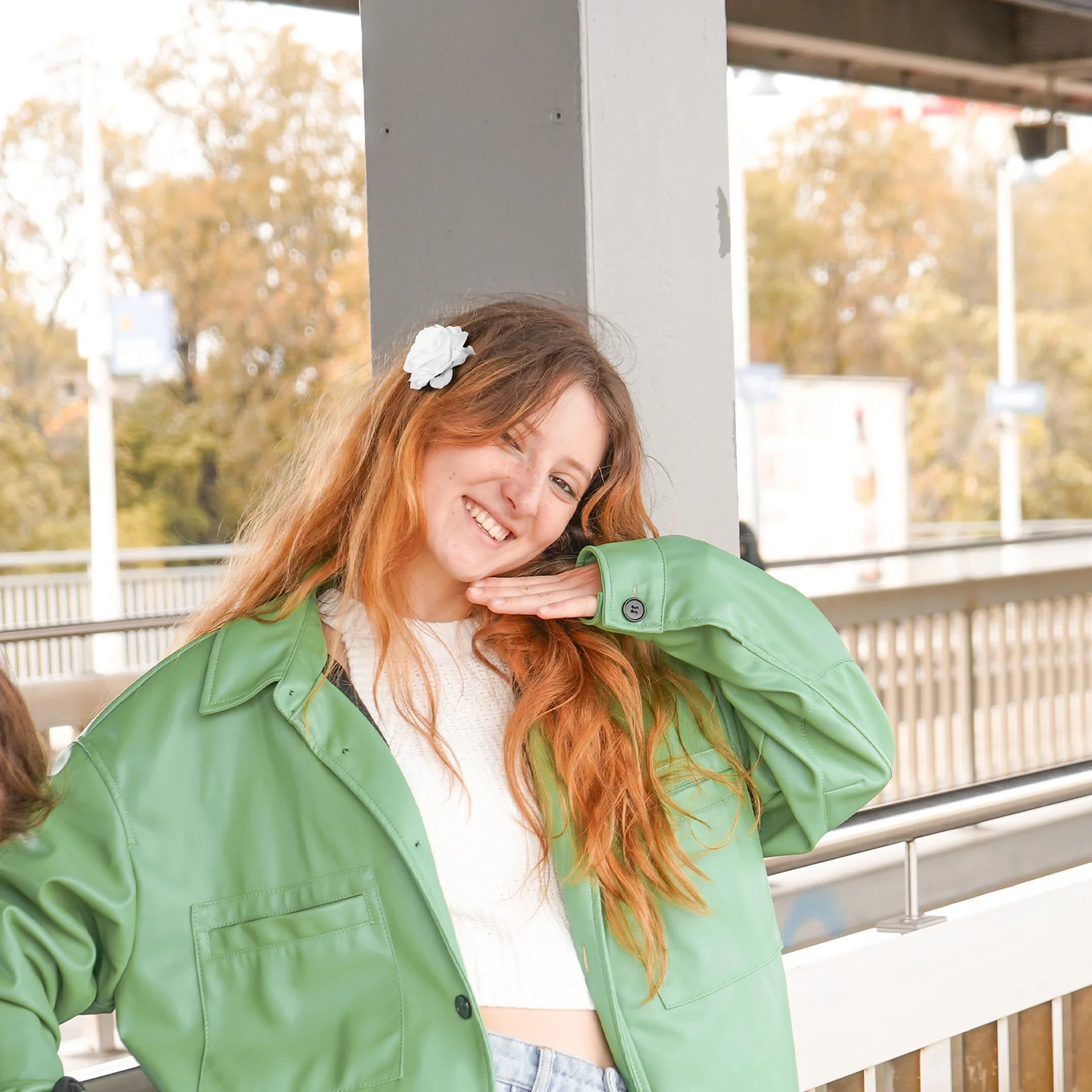 1pcs Big Flower Hair Clip Flower Hairpin Rose Hair Clips For Women Brooch Pin Design Party Wedding Decoration White