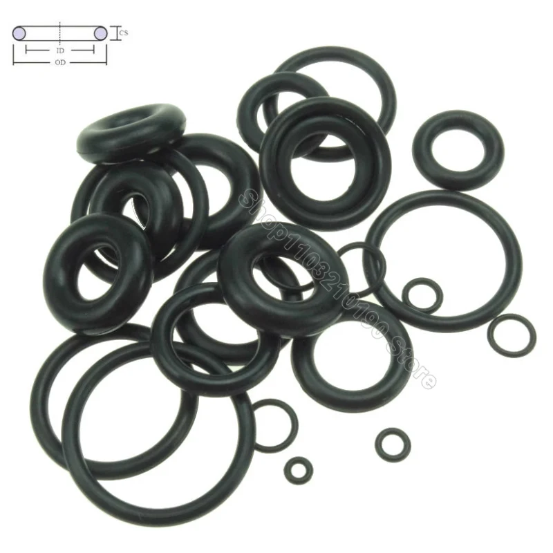 CS 2-2.4mm Black O-ring Rubber NBR Seal Washer Gasket O Ring Repair Faucet Pipe Car Plumbing Pneumatic Accessory Tool OD 6-200mm